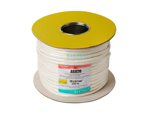 AS020 кабель 20х0,2 мм2, 100 м  ELETEC SYSTEMS 07-120 - купить оптом, цена от 1 шт., as020 кабель 20х0,2 мм2, 100 м от поставщика
