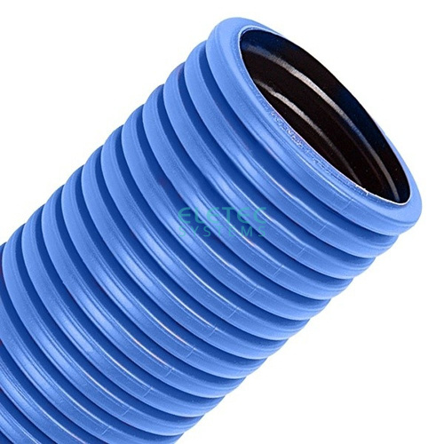 Труба гофрированная двустенная ПНД жесткая тип 450 (SN9) синяя д125 6 м (36 м/уп) Промрукав  ELETEC SYSTEMS PR15.0072 - купить оптом, цена от 1 шт., труба гофрированная двустенная пнд жесткая тип 450 (sn9) синяя д125 6 м (36 м/уп) промрукав от поставщика