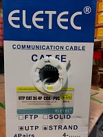 Кабель UTP 5E Eletec 4x2xAWG24, STRANDED (многопроволочные жилы), эконом 305м, CCA(медь 30%) - купить оптом, цена от 1 шт.