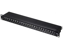 Патч-панель FTP, 19", 24 порта RJ45, cat.5е, 1U, Dual Type, черная, NETKO Expert - купить оптом, цена от 1 шт.