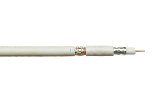 Кабель коаксиальный RG-6U 75 Ом, CU (64%), белый, 100 м  ELETEC SYSTEMS 03-974 - купить оптом, цена от 1 шт., кабель коаксиальный rg-6u 75 ом, cu (64%), белый, 100 м от поставщика