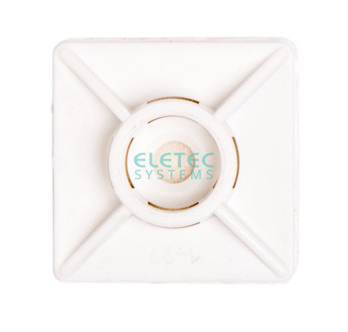 Площадка для стяжек самоклеющаяся 25х25 бесцветная (100 шт/уп)  ELETEC SYSTEMS  - купить оптом, цена от 1 шт., площадка для стяжек самоклеющаяся 25х25 бесцветная (100 шт/уп) от поставщика