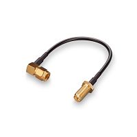 Пигтейл (кабельная сборка) RP-SMA(female)-RP-SMA(male) прямой/угловой, кабель LMR100, длина 250мм - купить оптом, цена от 1 шт.