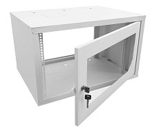 Шкаф настенный 4U серия NOP2 (600х450х267,5), передняя дверь стекло, разборный, серый Netko - купить оптом, цена от 1 шт.