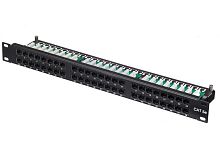 Патч-панель UTP, 19", 48 портов RJ45, cat.5е, 1U, Krone Type, компактная, "L" - купить оптом, цена от 1 шт.